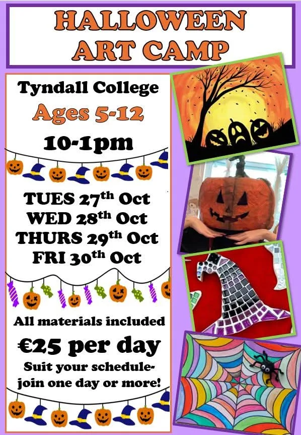 Halloween Art Camp — Tyndall College (Ages 5–12) flyer