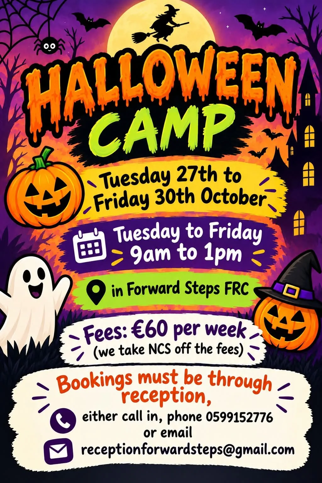 Halloween Camp — Forward Steps FRC flyer