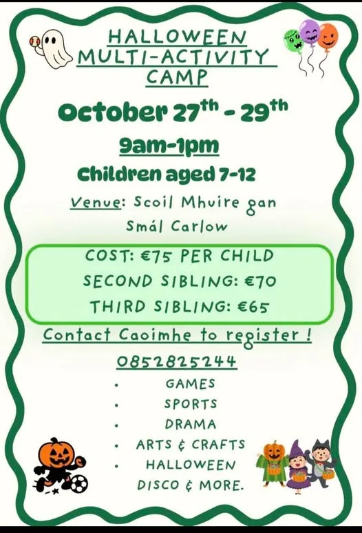 Halloween Multi-Activity Camp flyer