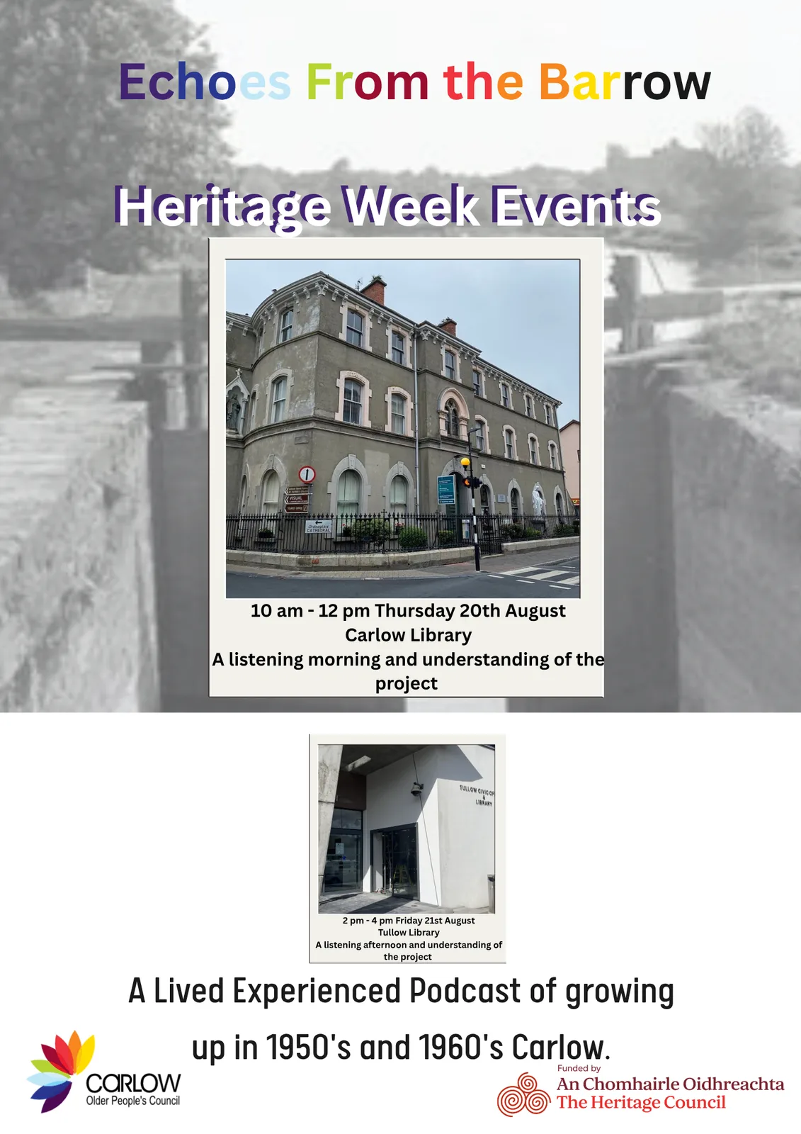 Heritage Week Event at Carlow Library flyer