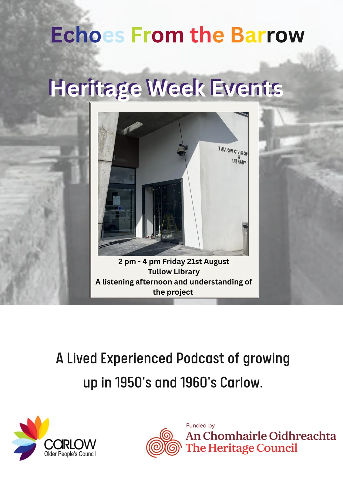 Heritage Week Event at Tullow Library flyer