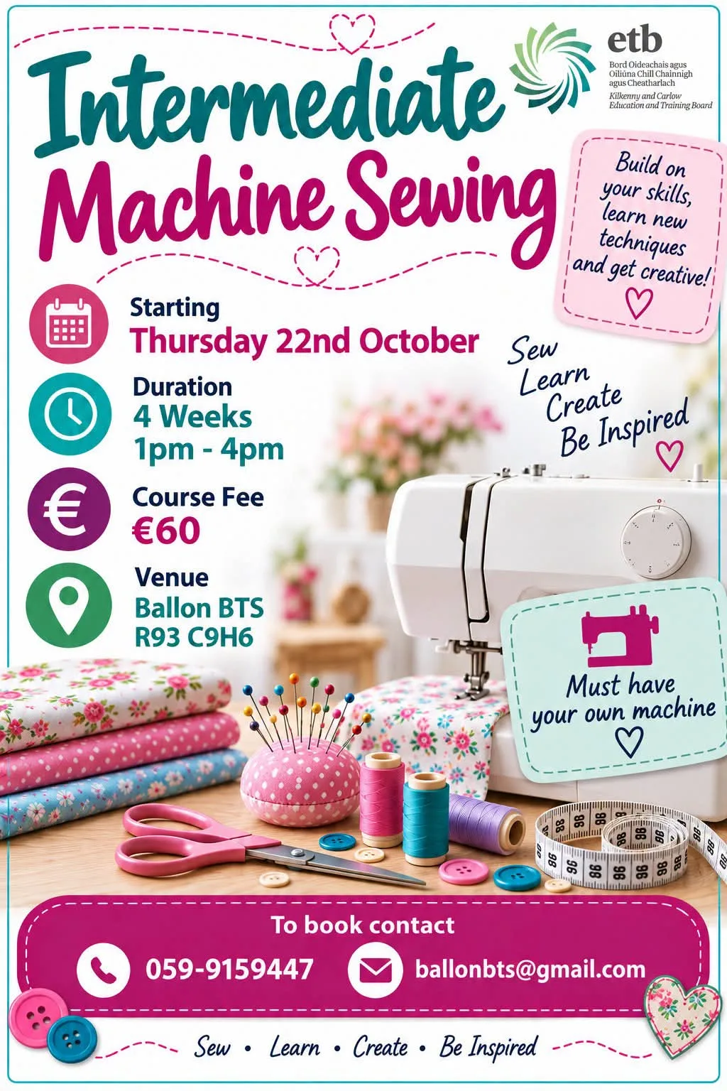 Intermediate Sewing flyer