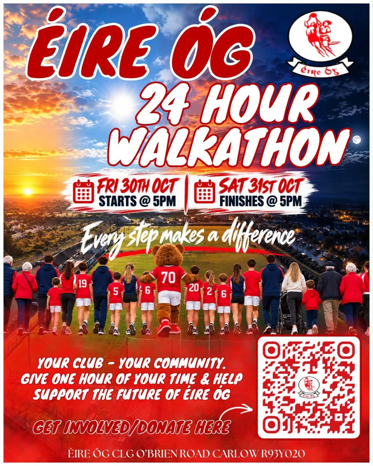 Éire Óg 24 Hour Walkathon flyer