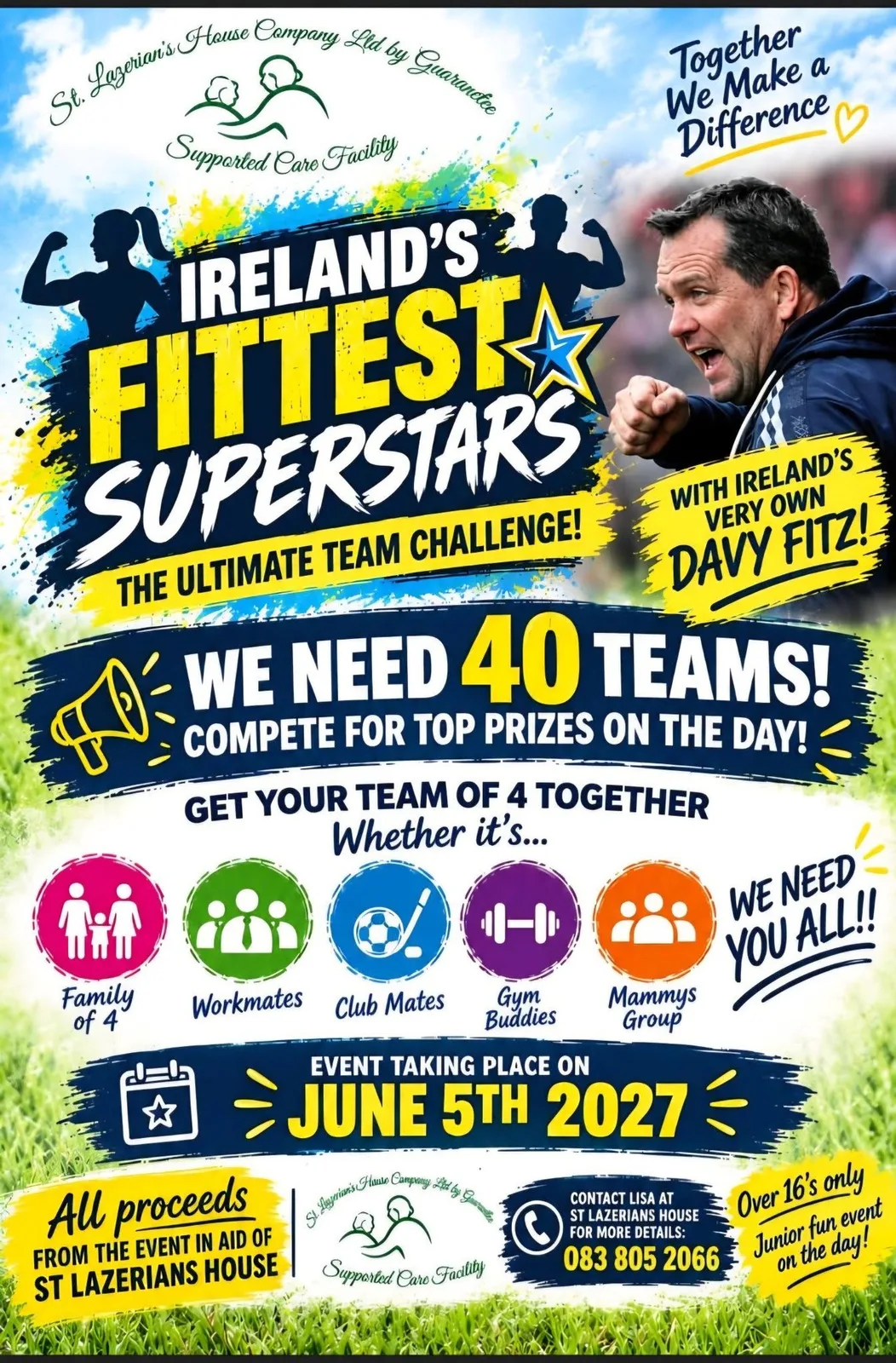 Ireland's Fittest Superstars — Team Challenge for St Lazerian's House (5 June 2027) flyer