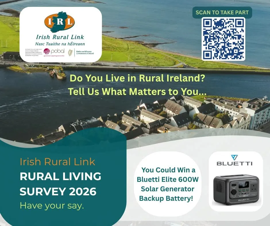 Irish Rural Link Rural Living Survey 2026 — Have Your Say flyer