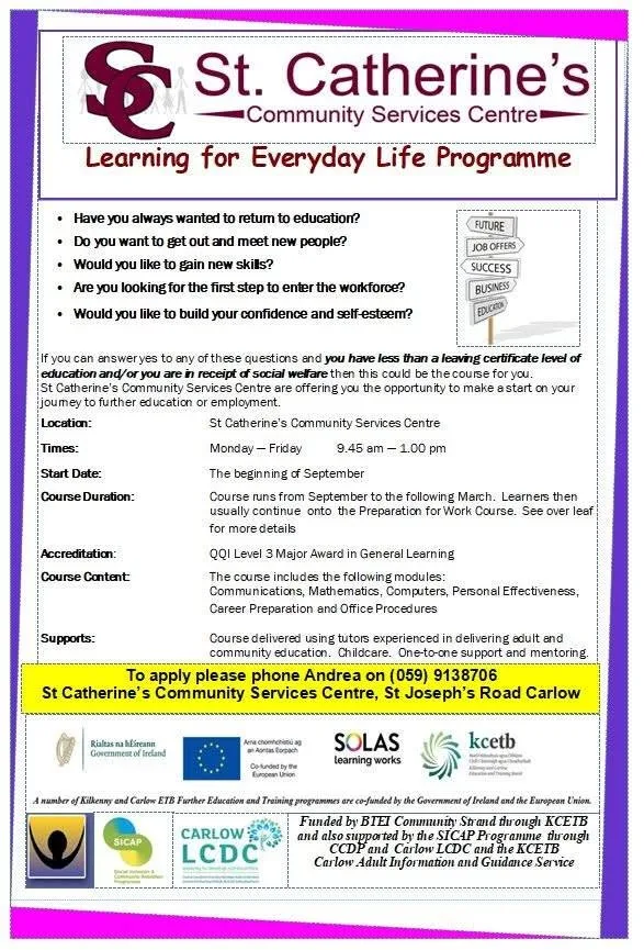 Learning for Everyday Life Programme flyer