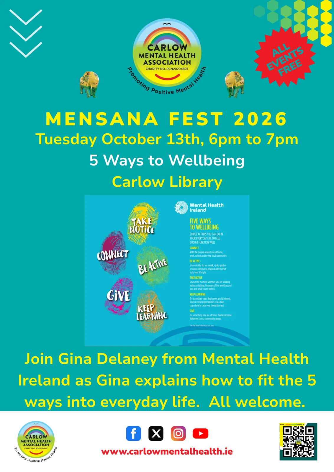 Mensana Fest: 5 Ways to Wellbeing flyer