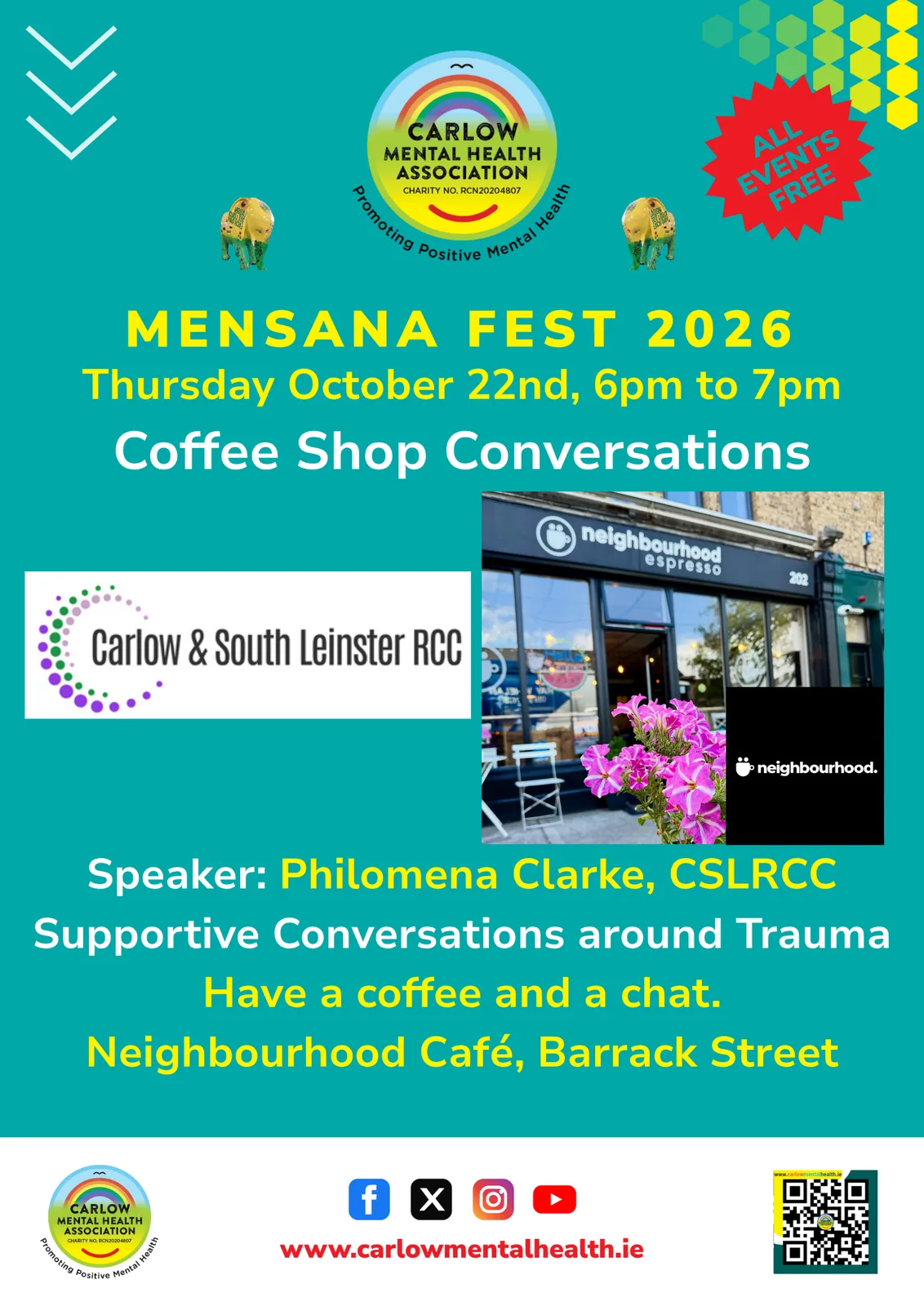 Mensana Fest: Coffee Shop Conversations — Supportive Conversations around Trauma flyer