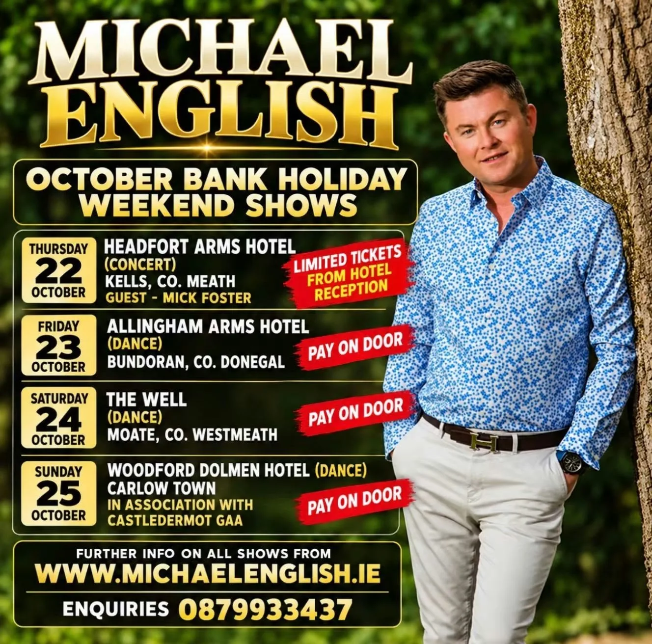 Michael English — Dance (in association with Castledermot GAA) flyer