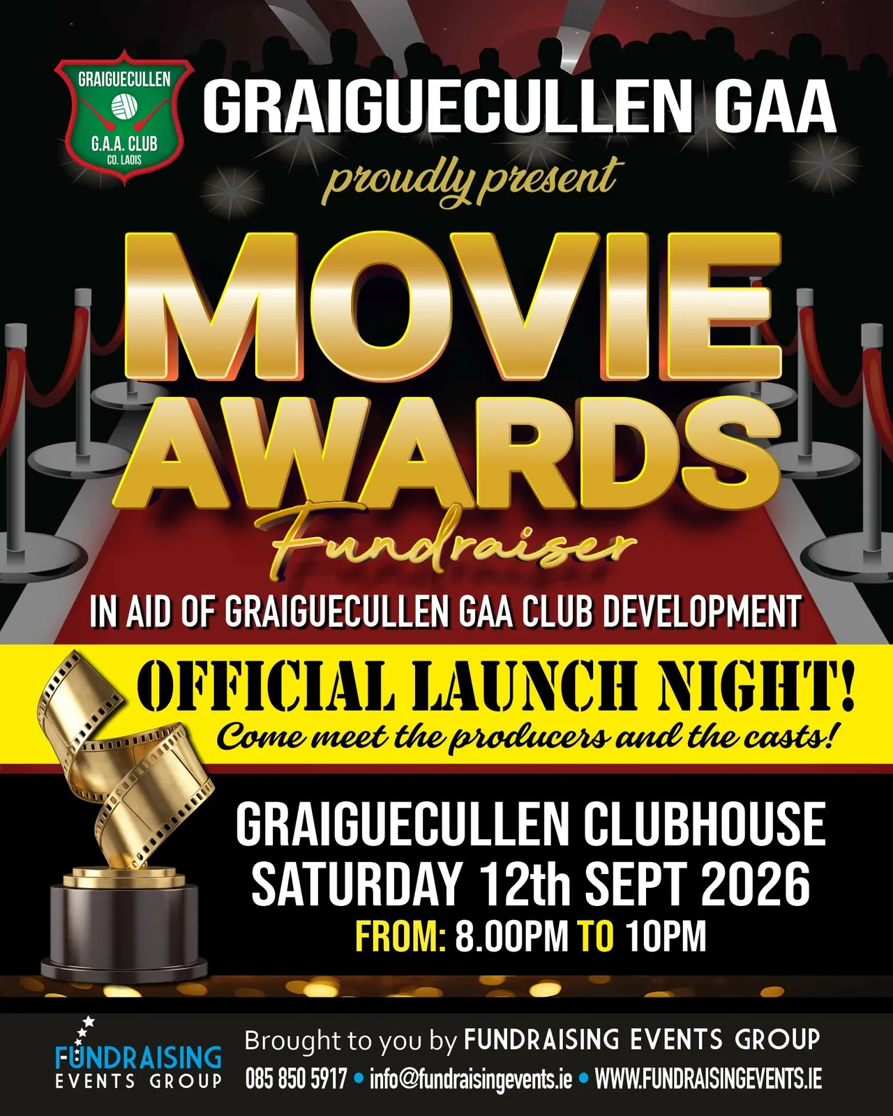 Movie Awards Fundraiser — Official Launch Night flyer