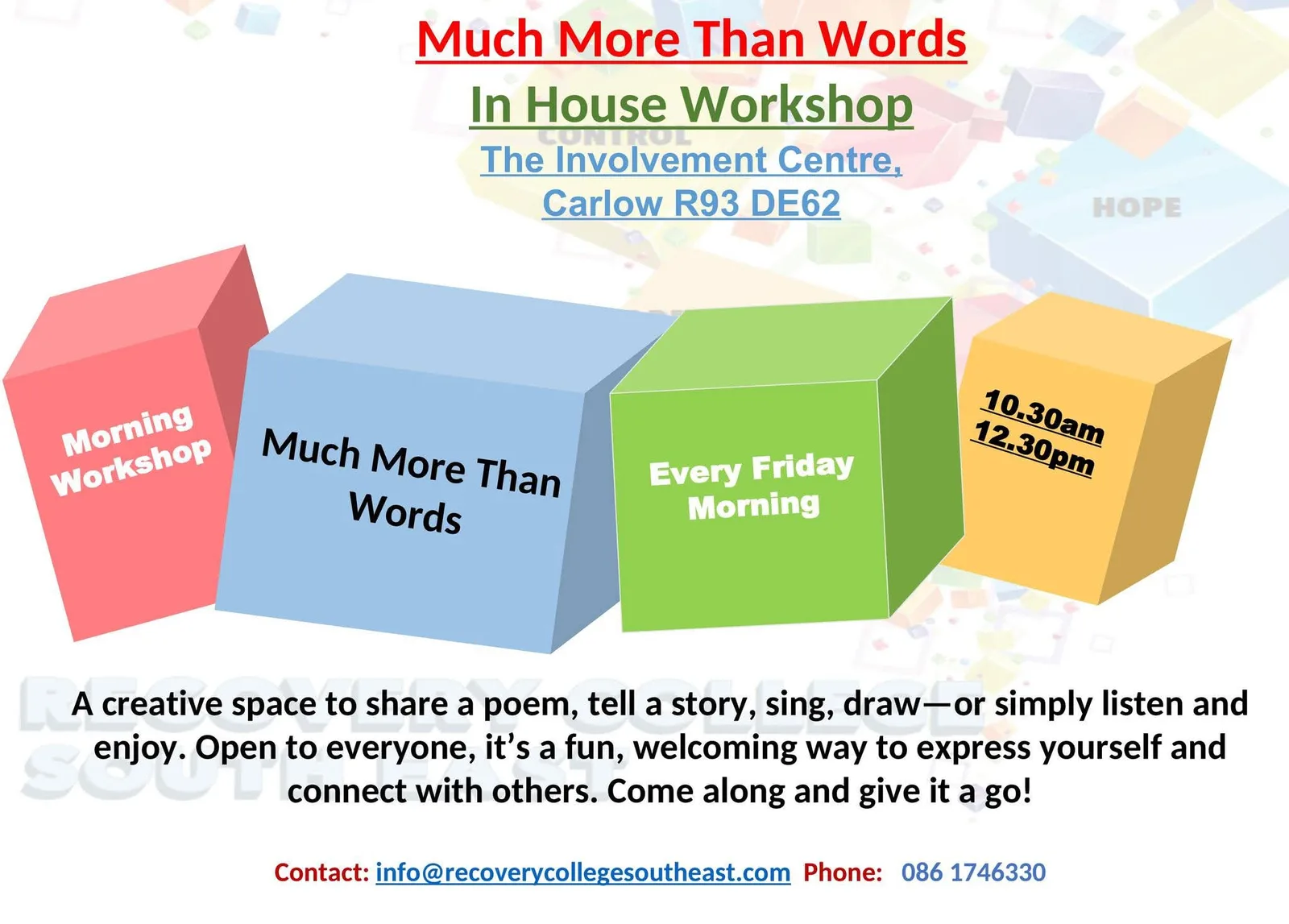 Much More Than Words — Morning Workshop (Carlow) flyer