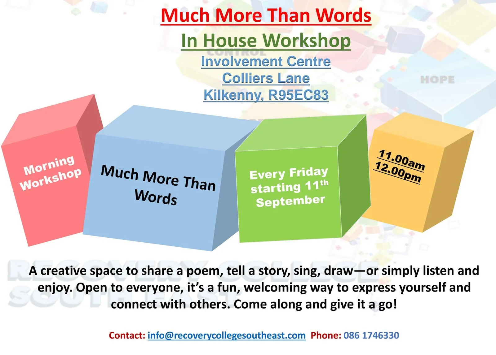 Much More Than Words — Morning Workshop (Kilkenny) flyer