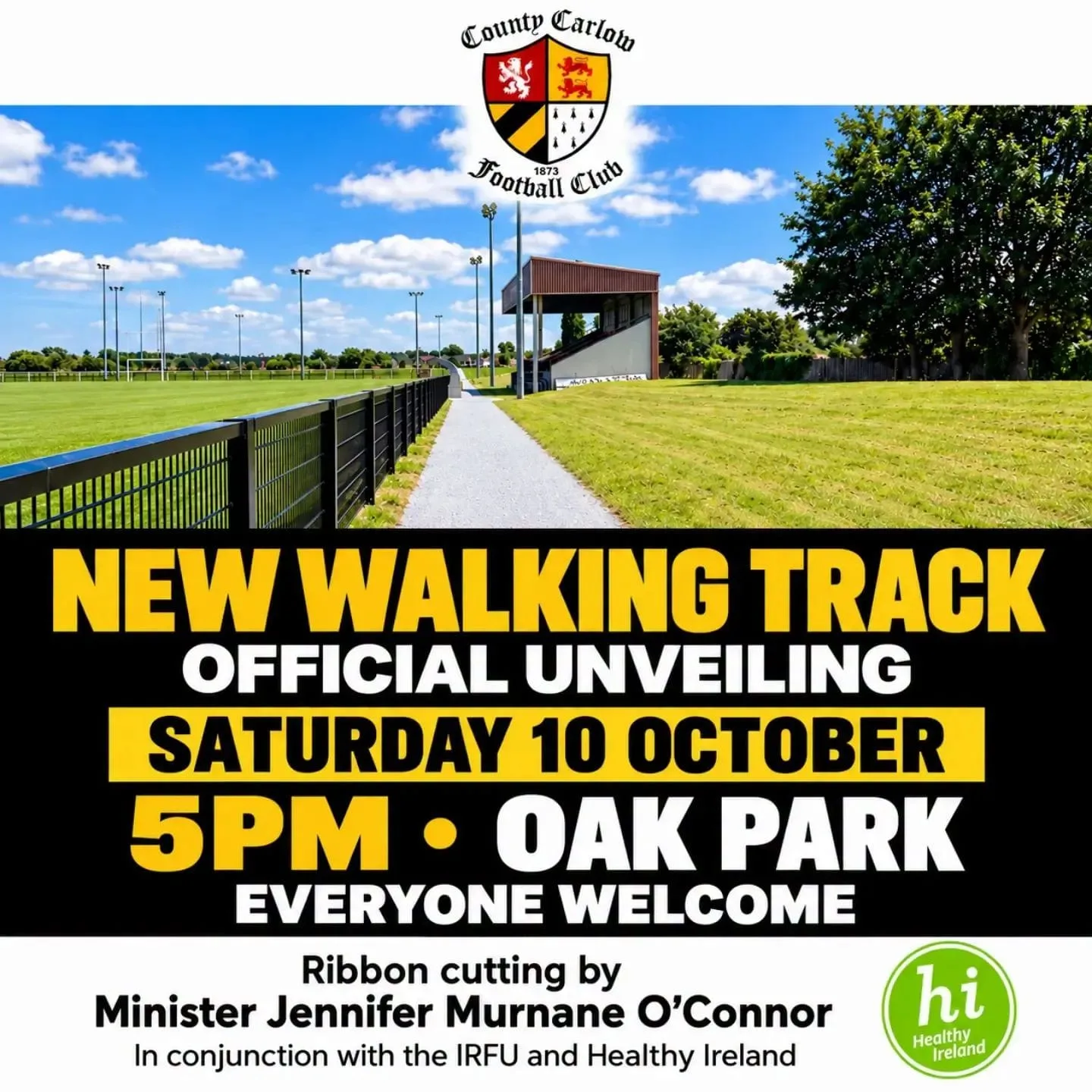 New Walking Track — Official Unveiling at Oak Park flyer