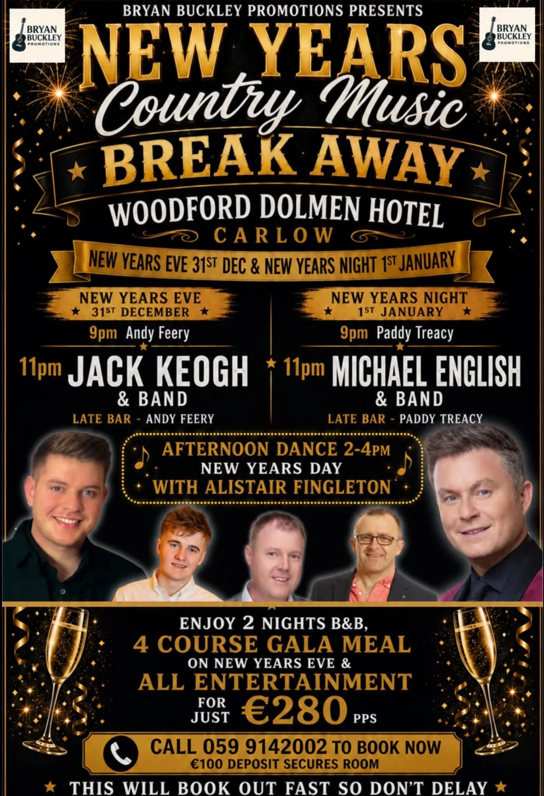 New Year’s Eve Country Music Break Away — Andy Feery & Jack Keogh and Band flyer