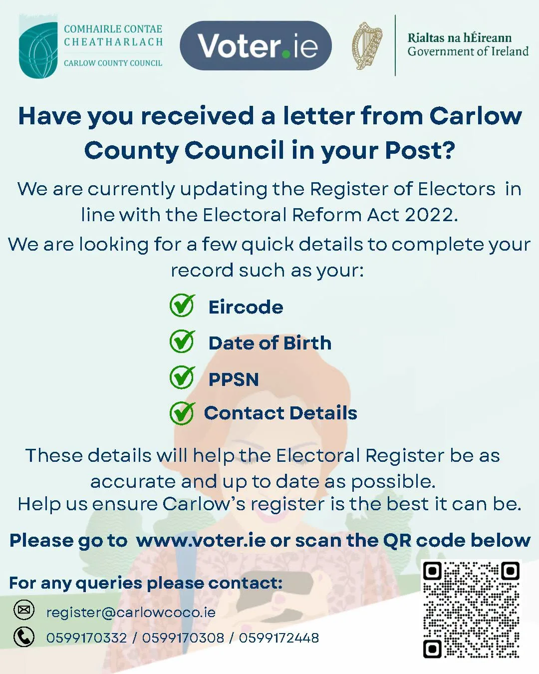 Have You Received a Letter from Carlow County Council? — Register of Electors Update flyer