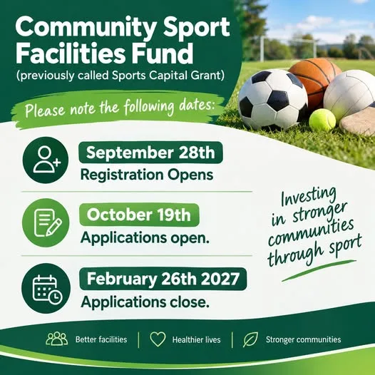 Community Sport Facilities Fund (formerly the Sports Capital Grant) — Key Dates flyer