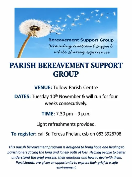 Parish Bereavement Support Group — Tullow (4 weeks) flyer
