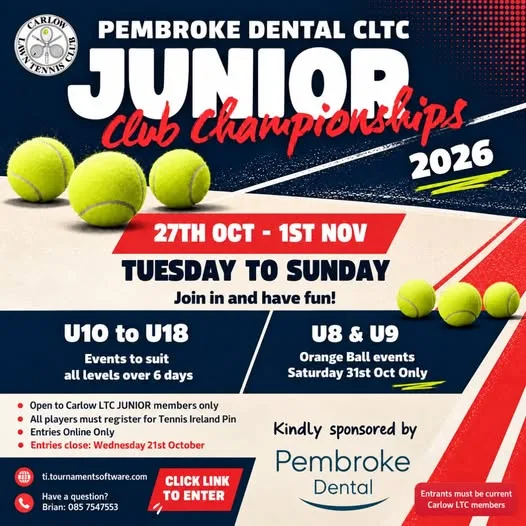 Pembroke Dental CLTC Junior Club Championships 2026 flyer