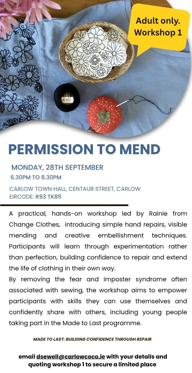 Permission to Mend (Workshop 1, Adult Only) flyer