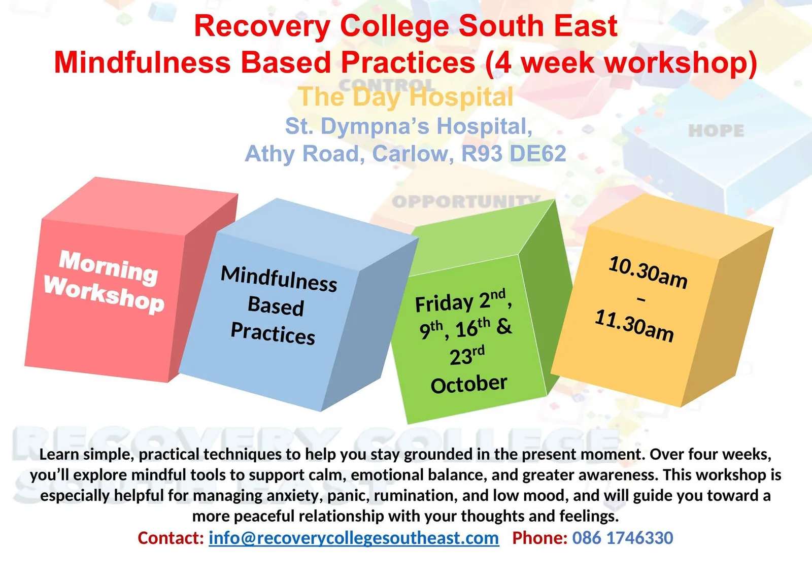 Mindfulness Based Practices Workshop — Week 1 of 4 flyer