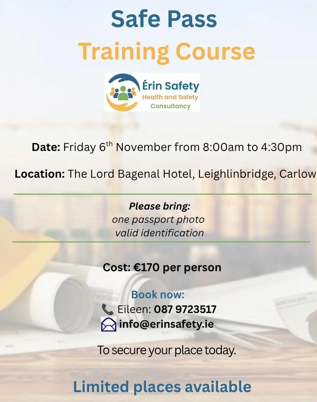 Safe Pass Training Course flyer