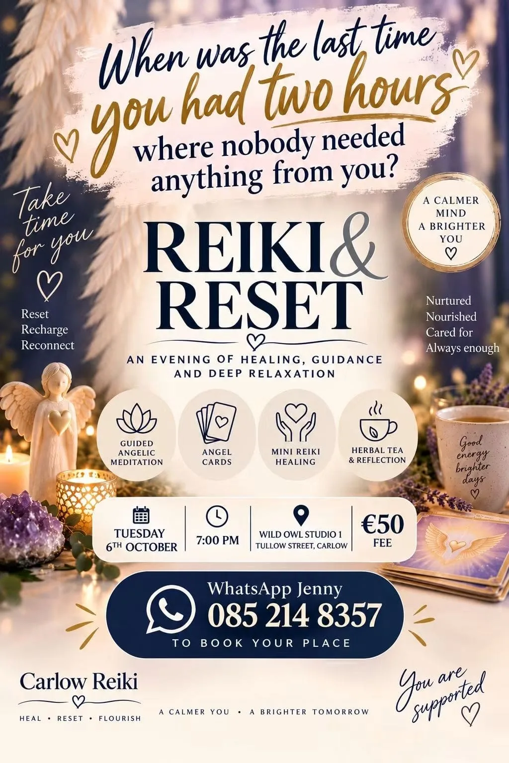 Reiki & Reset Evening flyer