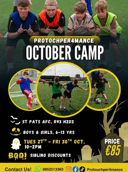 Protouchper4mance October Camp (Ages 6–13) flyer