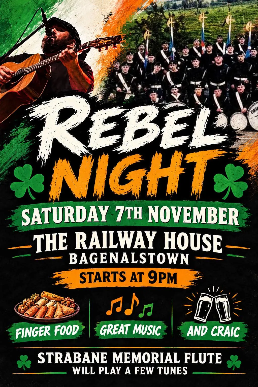 Rebel Night — The Railway House, Bagenalstown flyer