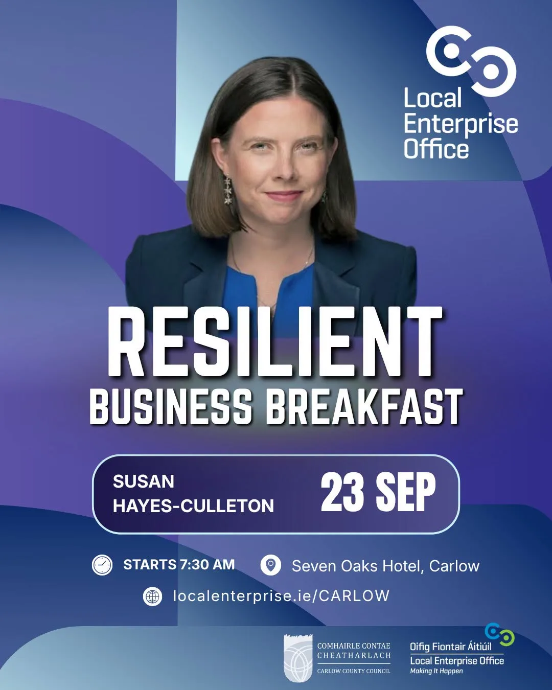 Resilient Business Breakfast with Susan Hayes-Culleton flyer