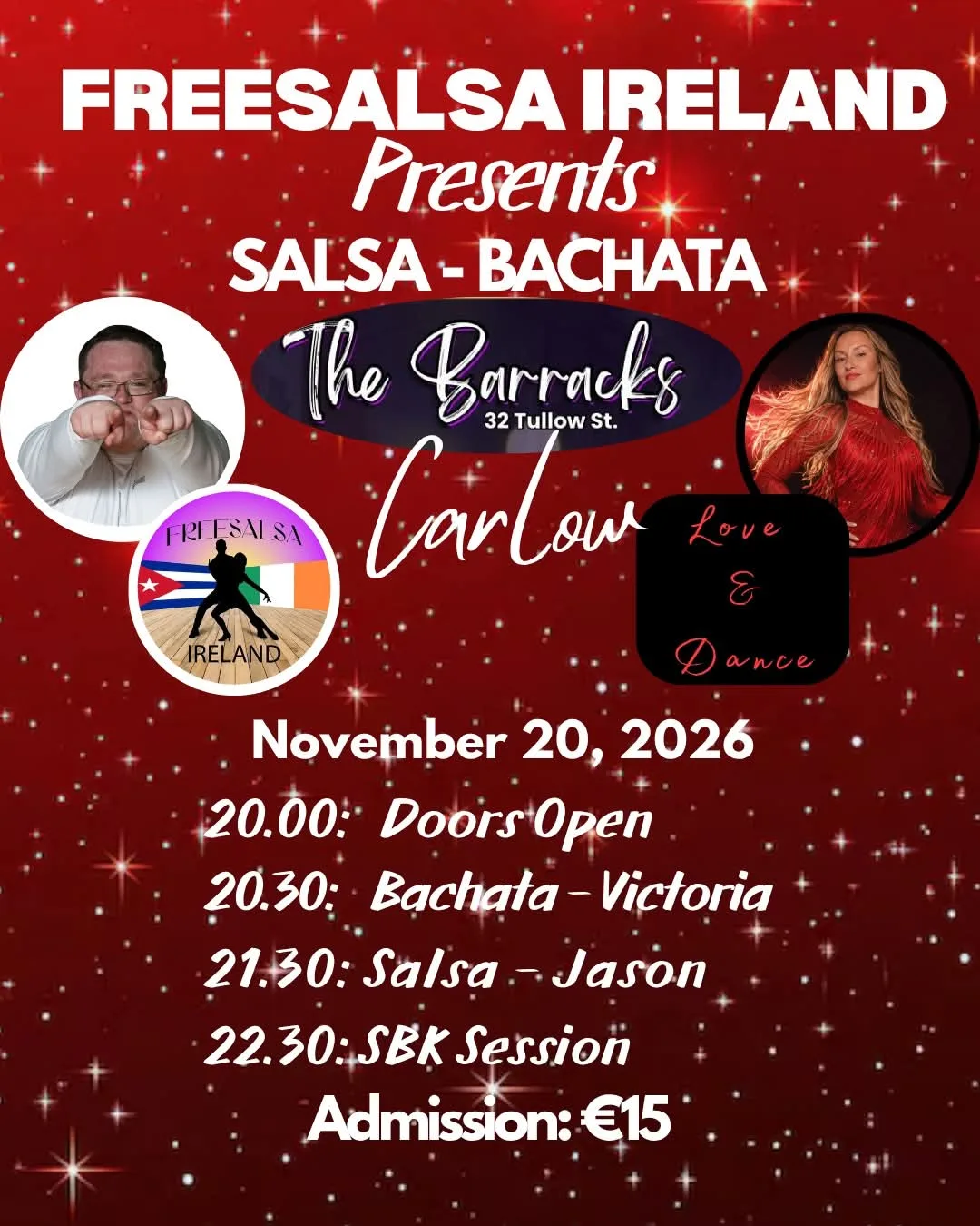 Salsa & Bachata Night — Freesalsa Ireland at The Barracks flyer