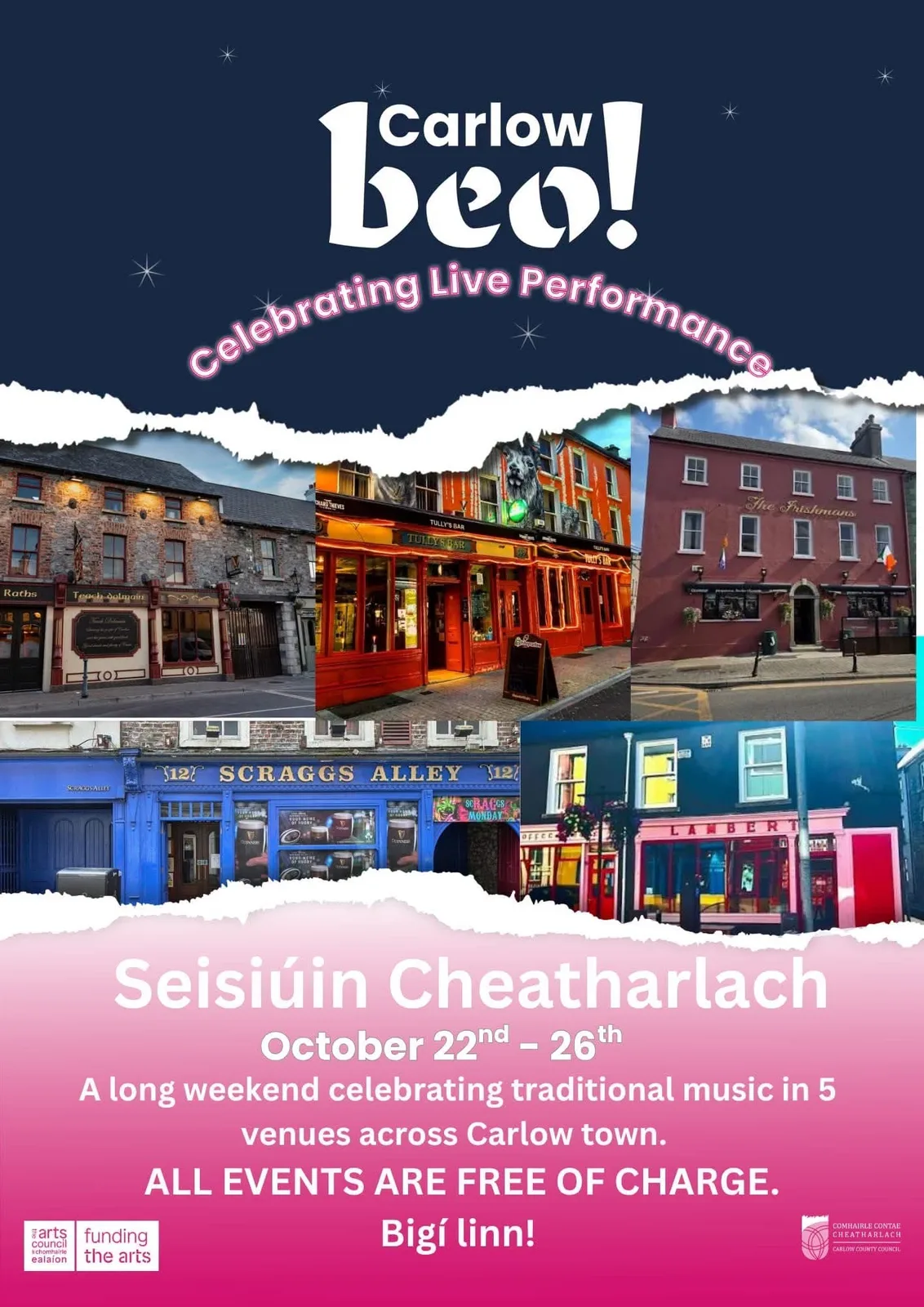 Seisiún Cheatharlach — Traditional Music Weekend (22-26 October) flyer