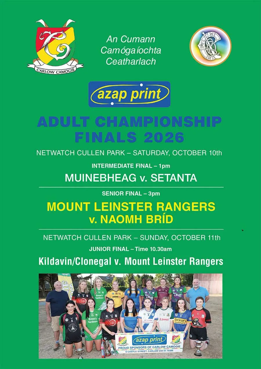 Senior Camogie Championship Final — Mount Leinster Rangers v Naomh Bríd flyer