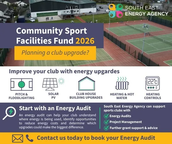 Community Sport Facilities Fund 2026 — Planning a Club Upgrade? Start with an Energy Audit flyer