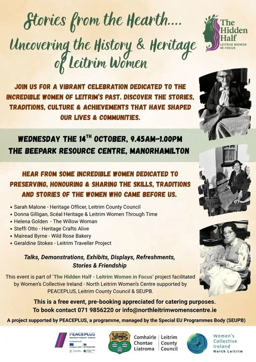 Stories from the Hearth — Uncovering the History & Heritage of Leitrim Women flyer