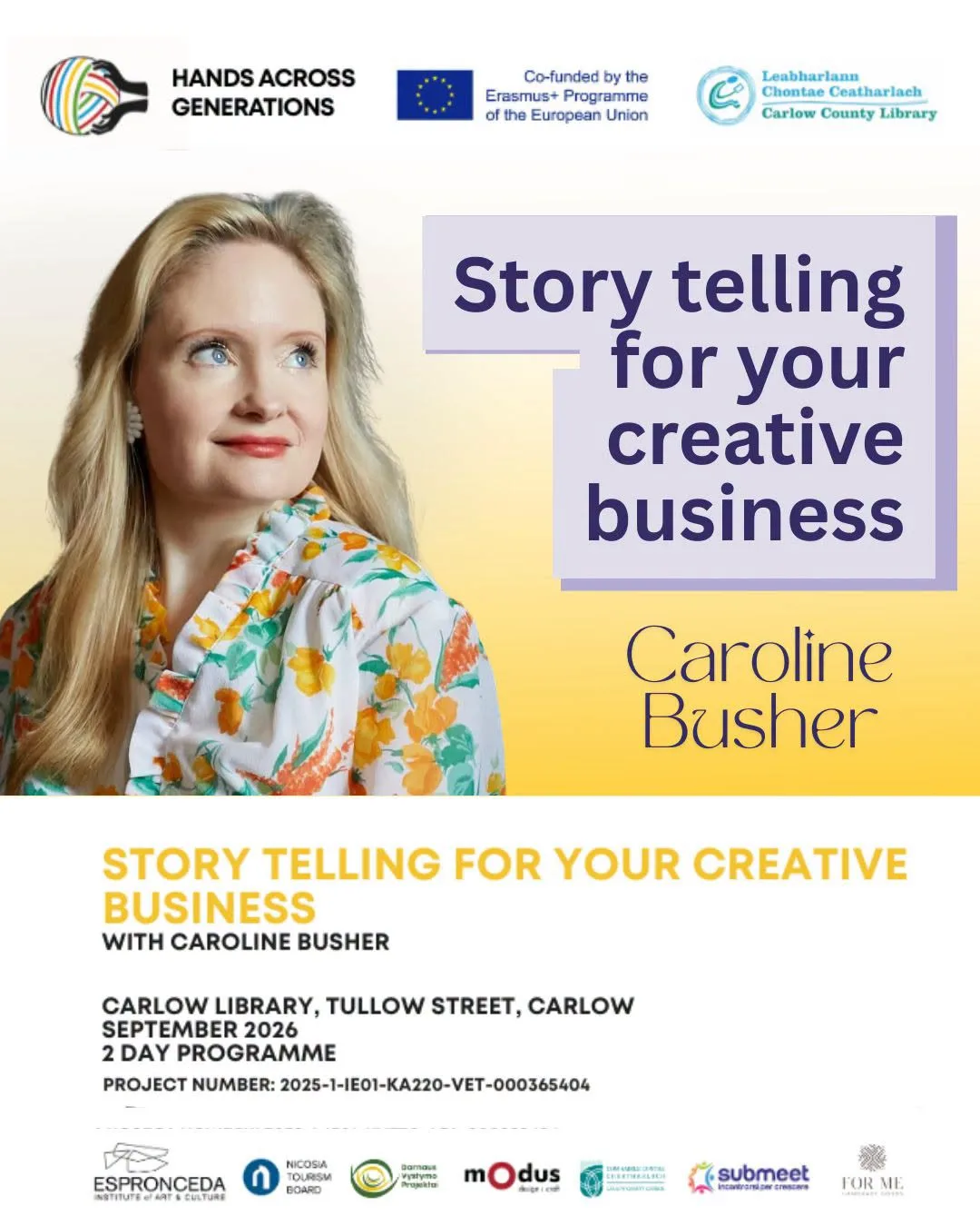 Storytelling for Your Creative Business — with Caroline Busher flyer