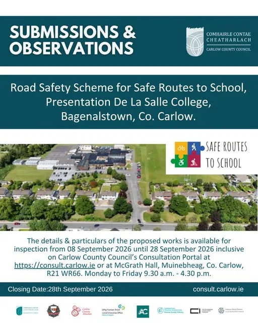 Submissions & Observations — Road Safety Scheme, De La Salle College Bagenalstown flyer