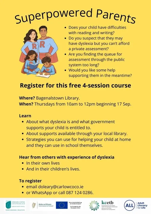 Superpowered Parents — Supporting a Child with Dyslexia flyer