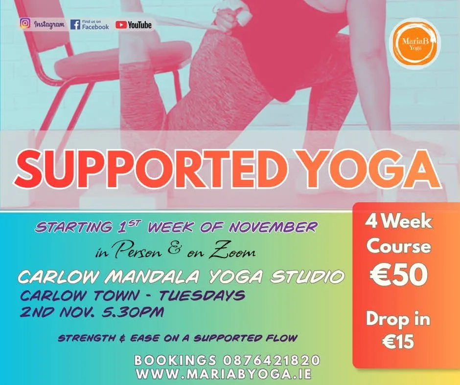 Supported Yoga — 4 Week Course (Strength & Ease on a Supported Flow) flyer