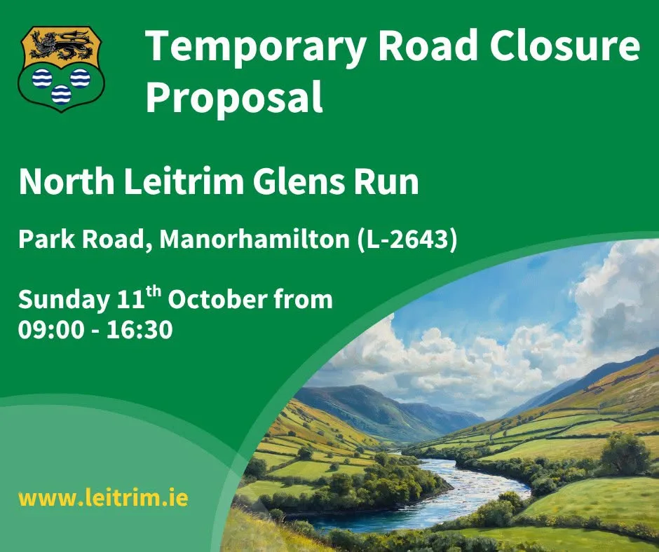 Temporary Road Closure Proposal — North Leitrim Glens Run flyer