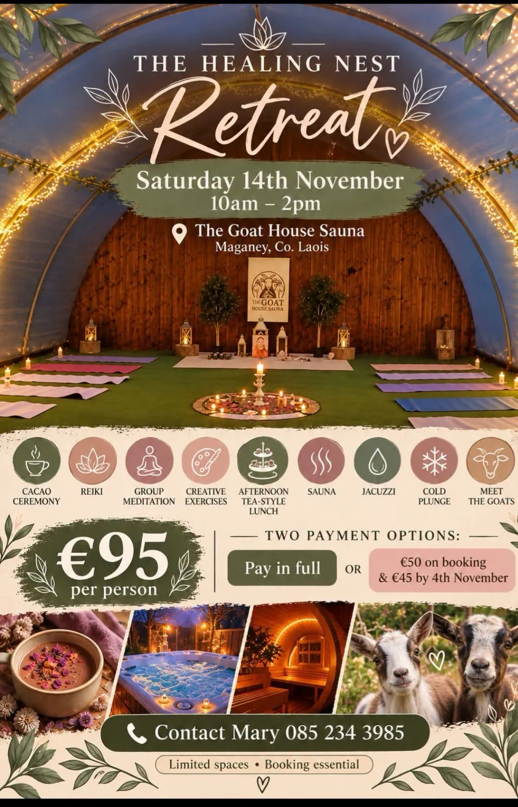 The Healing Nest Retreat — The Goat House Sauna flyer