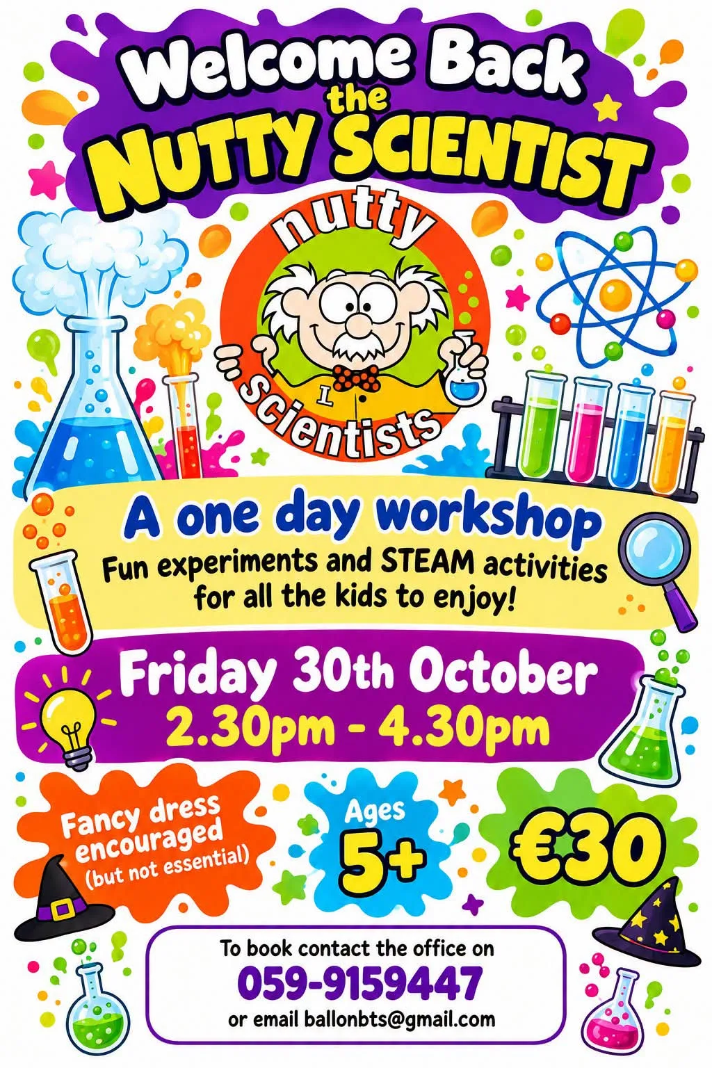 The Nutty Scientist — STEAM Workshop for Kids (Ages 5+) flyer