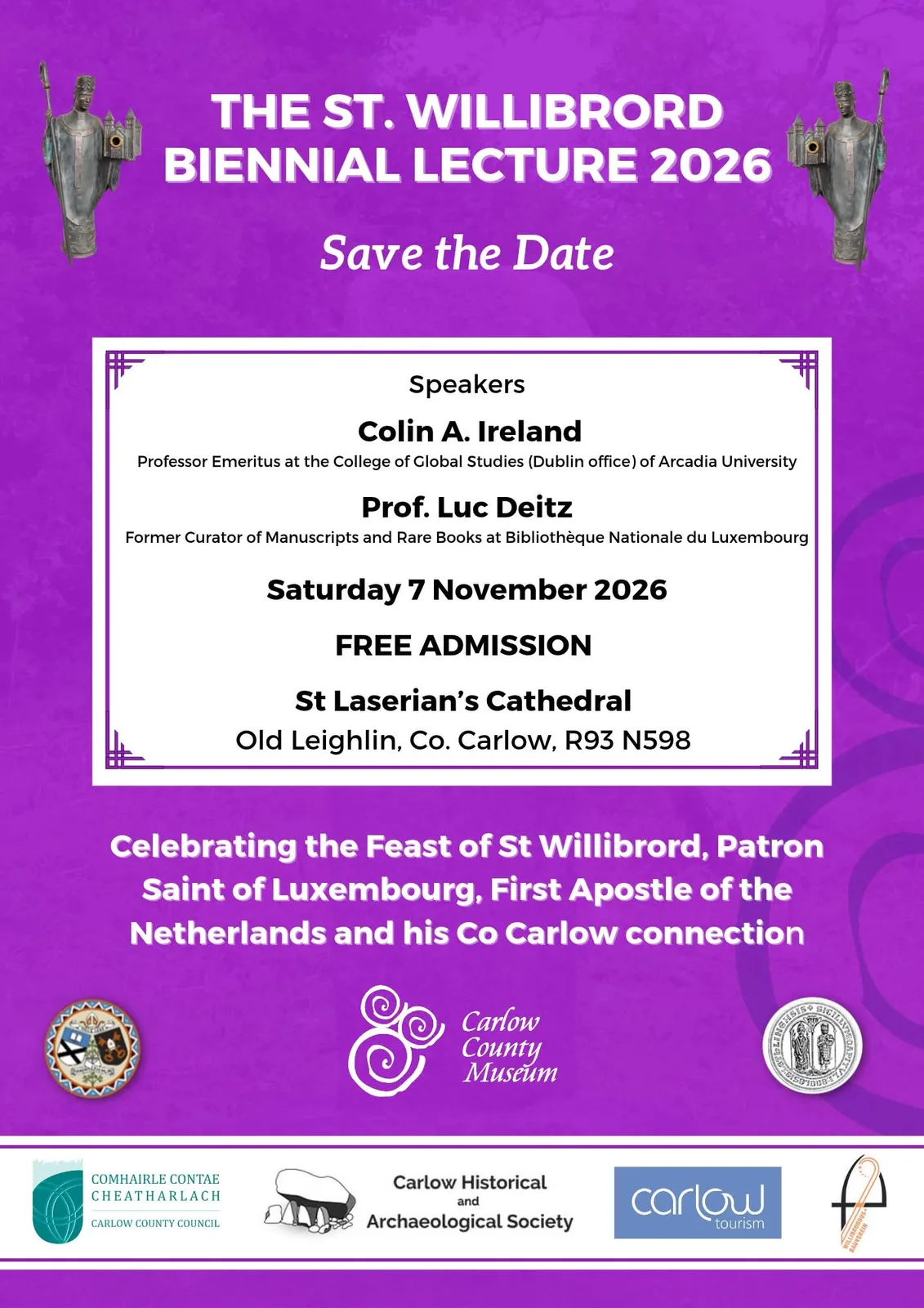 The St. Willibrord Biennial Lecture 2026 flyer