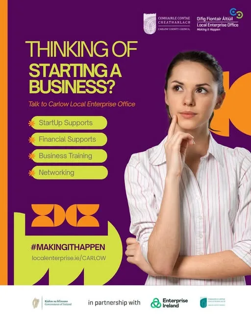 Thinking of Starting a Business? Talk to Carlow Local Enterprise Office flyer