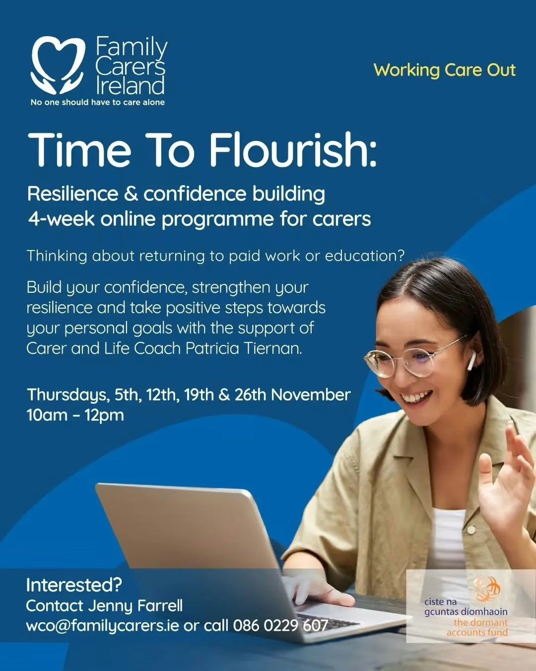 Time To Flourish: Resilience & Confidence Building (4-week online programme for carers) flyer