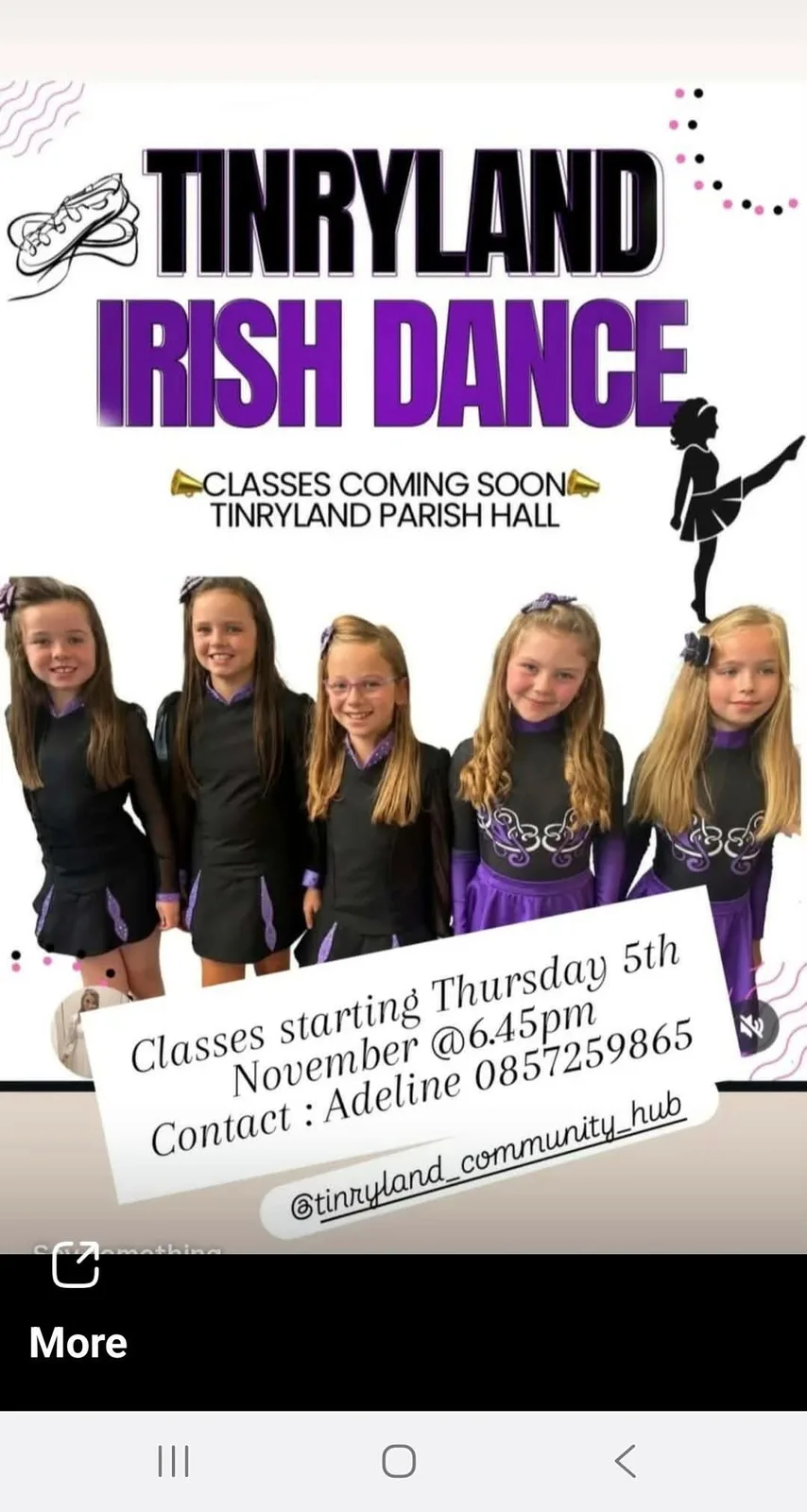 Tinryland Irish Dance — Classes Start flyer