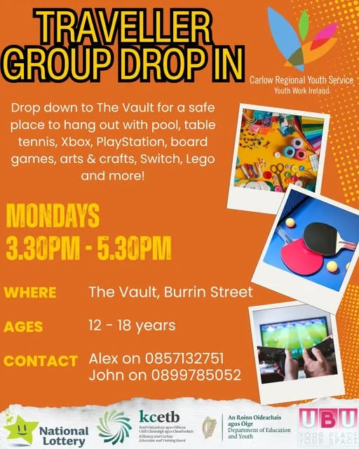 Traveller Group Drop-In (The Vault) flyer