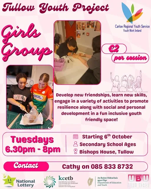 Tullow Youth Project Girls Group flyer