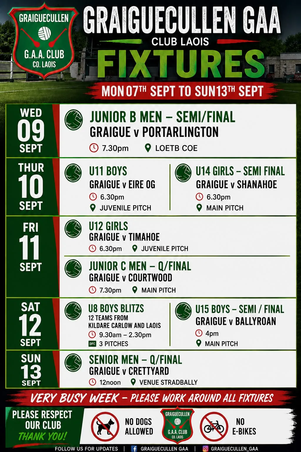 U11 Boys: Graigue v Eire Og flyer