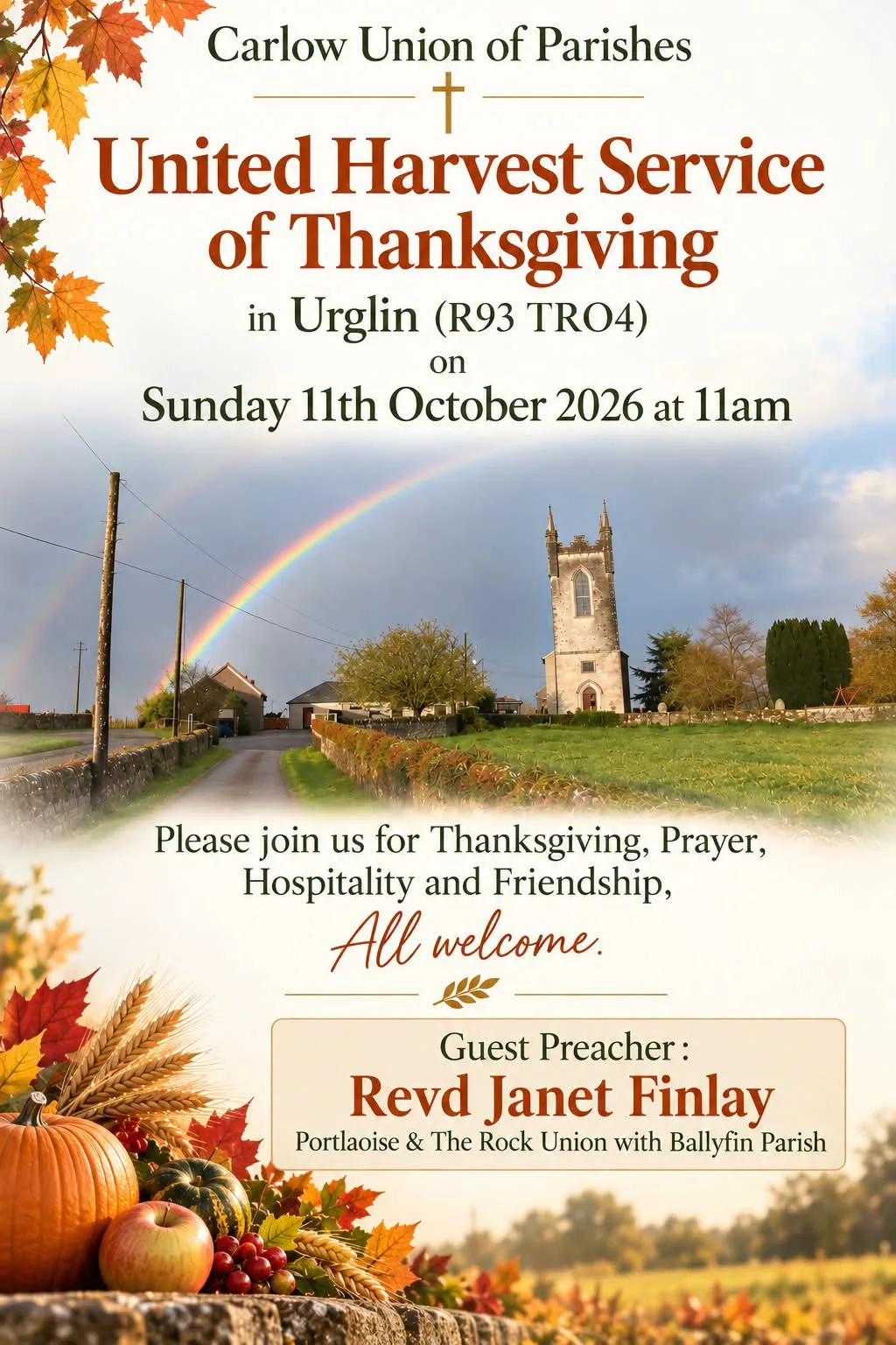 United Harvest Service of Thanksgiving — Urglin flyer