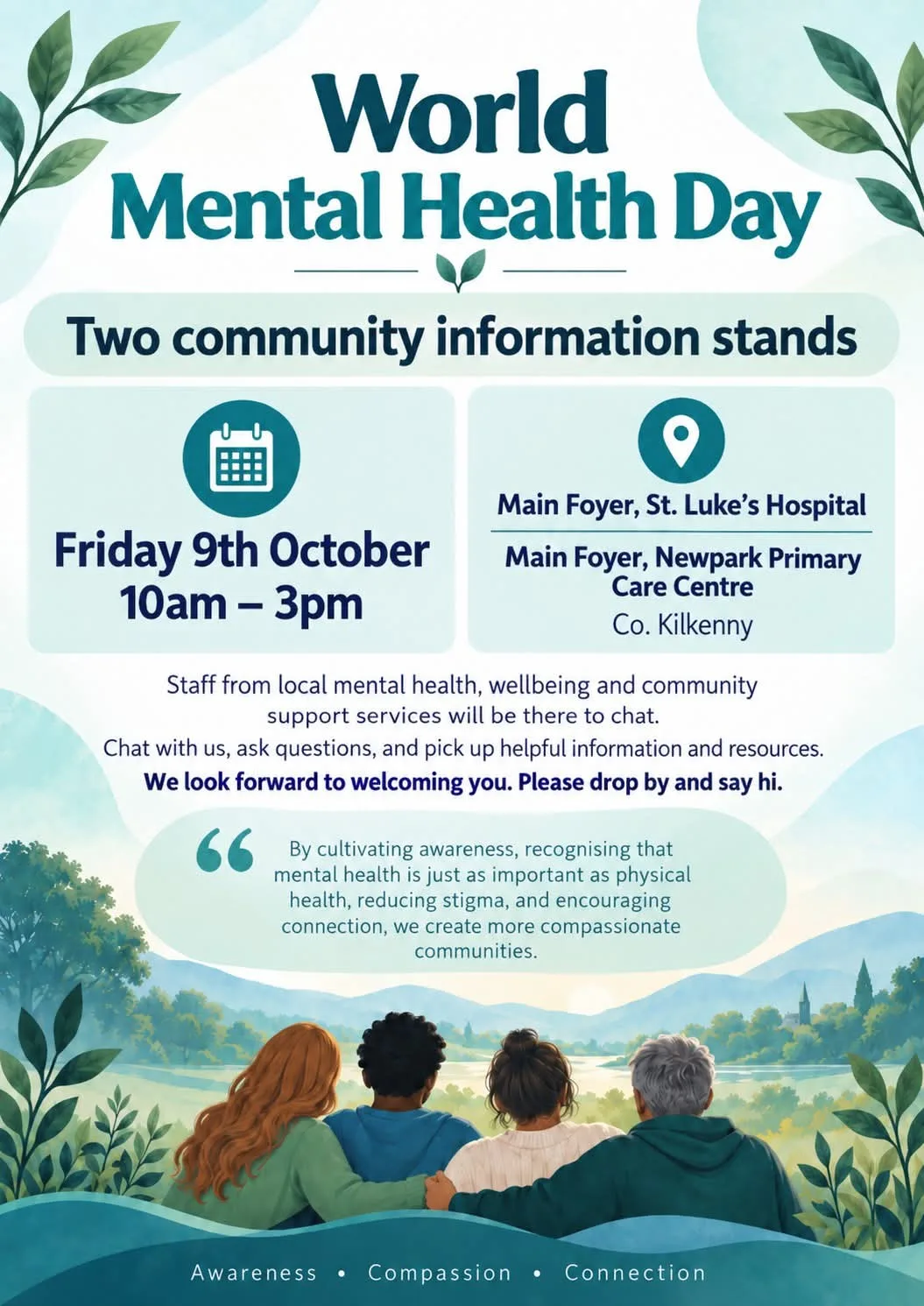 World Mental Health Day Information Stand — Newpark Primary Care Centre flyer